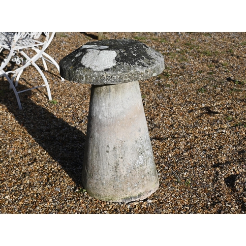 416 - A West Country weathered staddle stone, 74 cm high