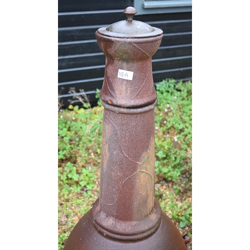 423 - A cast iron patio heater/chimenea, 140 cm high