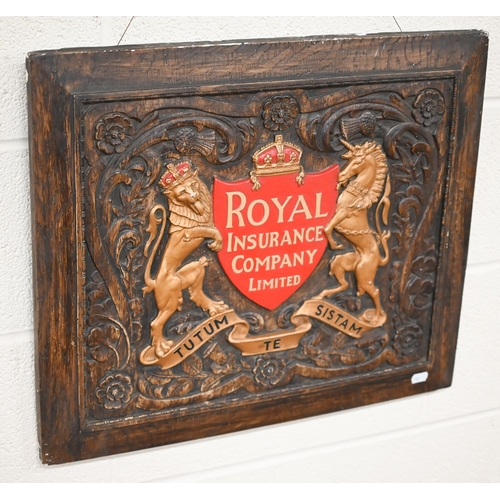 443 - Amendment - A cast plaster painted plaque for The Royal Insurance Company Limited, 48 x 58 cm