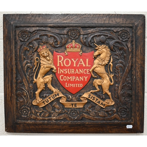 443 - Amendment - A cast plaster painted plaque for The Royal Insurance Company Limited, 48 x 58 cm