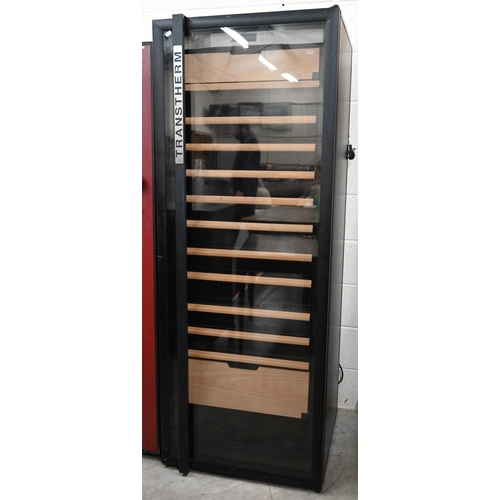 71 - Transtherm Castel Grand model 3TCA3TGV3 black wine fridge with glazed door, 68 cm wide x 66 cm deep ... 