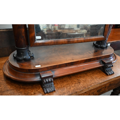 90 - A Regency mahogany dressing table mirror (a/f), 75 x 45 x 80 cm high