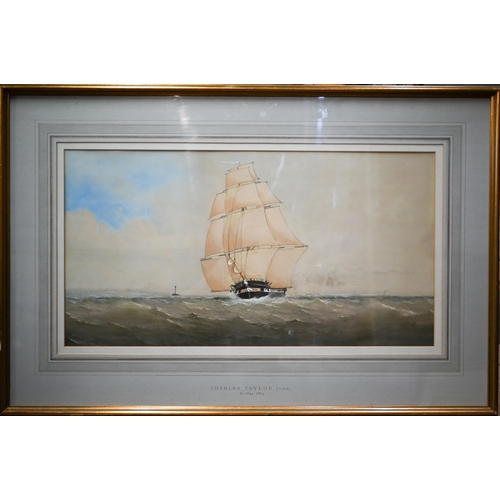 801 - Charles Taylor Jnr (fl 1841-1883) - Three marine scapes - 'Beating into harbour, Lowestoft', signed ... 