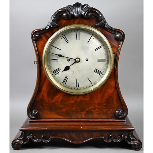 962 - Regency mahogany twin fuse bracket clock, the 8-day twin fusee movement striking the hours on a bell... 