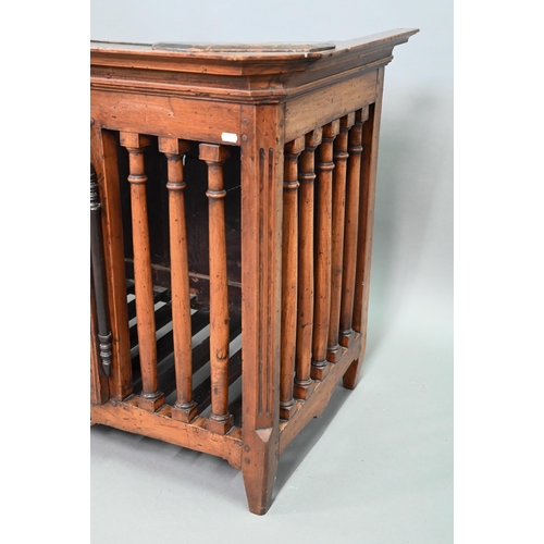 880A - An antique provincial French fruitwood food store / panatiere, the canopy top with canted corners ov... 