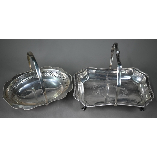 115 - An oval galleried electroplated tray, to/w a novelty condiment set in dolphin stand, two fruit-dishe... 