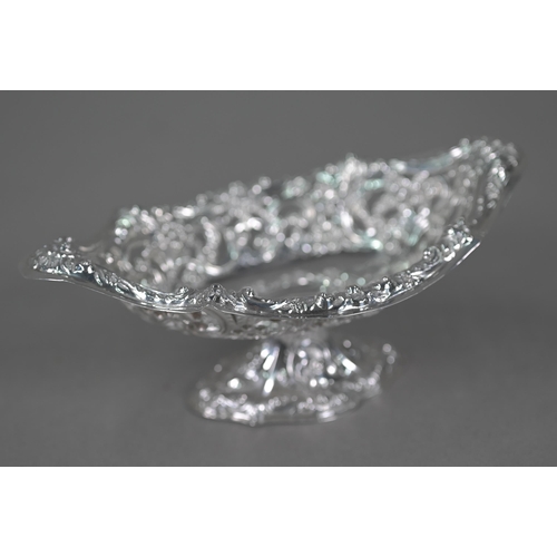 194 - A late Victorian silver bonbon dish with embossed and pierced decoration, Mappin Brothers, London 18... 