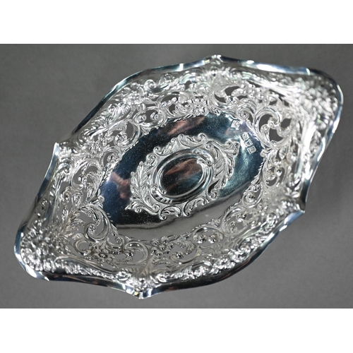 194 - A late Victorian silver bonbon dish with embossed and pierced decoration, Mappin Brothers, London 18... 