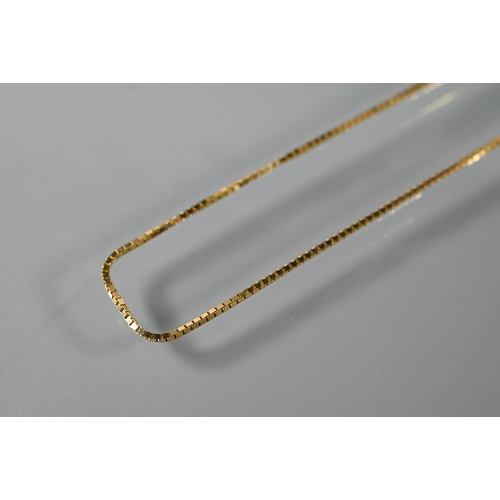 286 - A 9ct yellow gold box link chain necklace, approx 4g, 50 cm long