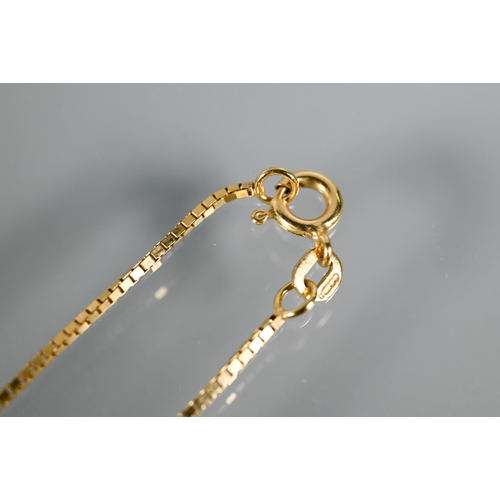 286 - A 9ct yellow gold box link chain necklace, approx 4g, 50 cm long