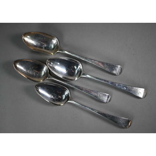 33A - Two pairs of George III silver old English pattern tablespoons, London 1806/10, 8.5oz (one af)
