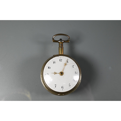 438 - Markwick, London, a good George III century silver pair cased striking pocket watch, the verge chain... 