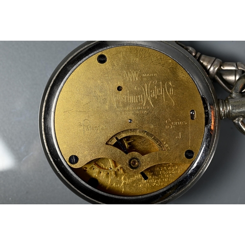 440 - Two white metal pocket watches, rear wind movements, both at fault, together with two hallmarked sil... 