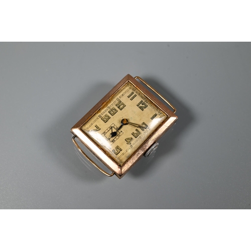 442 - A 1930s 9ct gent's wristwatch, Swiss movement, 16g all-in