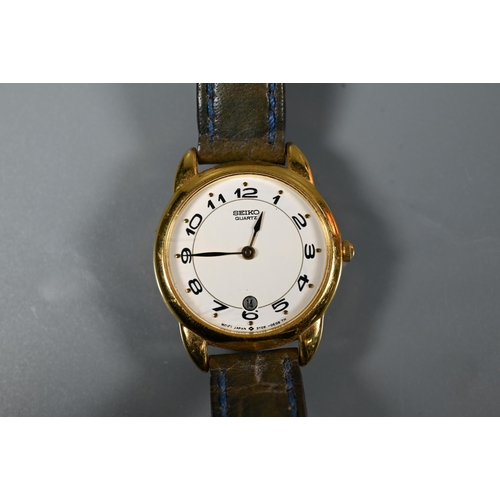 445 - A Teriam 9ct gold ladies wrist watch, on link bracelet, 12g all-in to/with a Sekonda gilt ladies bra... 