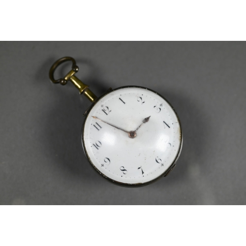 454 - Alexander Hollisone, Liverpool, a Georgian silver cased pocket watch, chain fusee key wind movement,... 