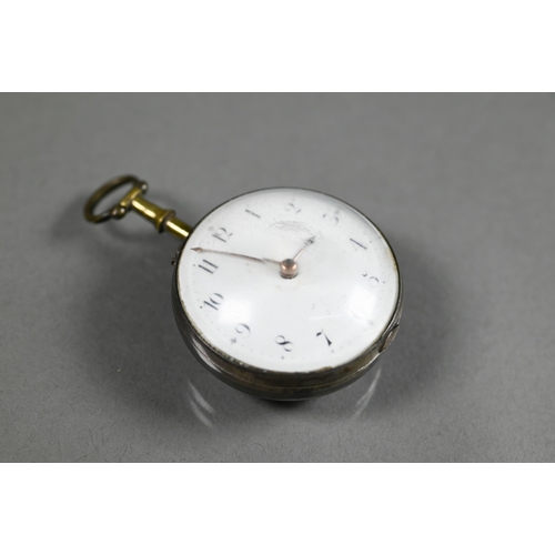 454 - Alexander Hollisone, Liverpool, a Georgian silver cased pocket watch, chain fusee key wind movement,... 