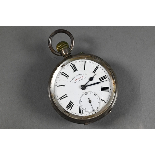 461 - A Victorian silver pocket watch with Longines Baume keywind movement, London 1884, to/w a silver hun... 