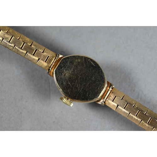 462 - Two lady's 9ct gold wristwatches with bracelet straps, Tissot and Vertex, 32.9g all in