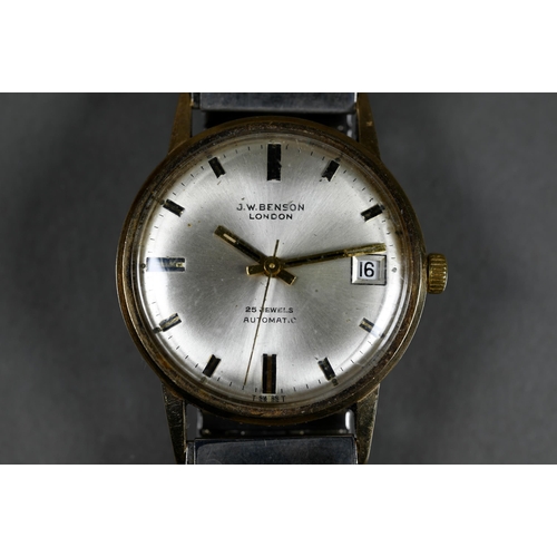 463 - A gentleman's 9ct gold wristwatch by J W Benson of London, with Swiss 25-jewel automatic movement (c... 