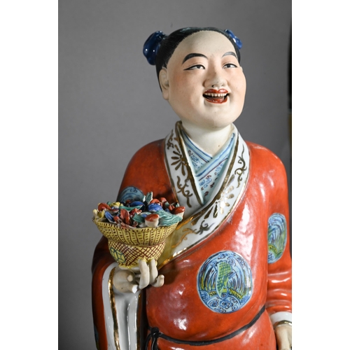 578 - A harlequin set of eight Chinese 20th century polychrome glazed figures, six of the eight Daoist Imm... 