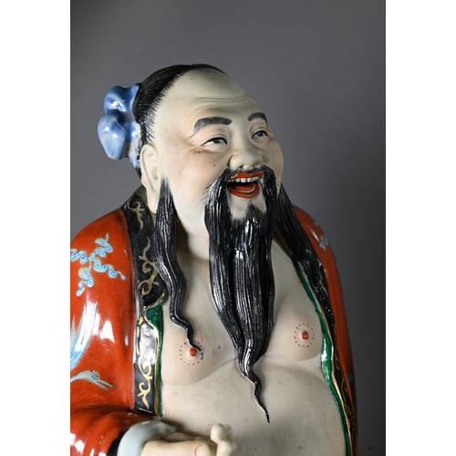 578 - A harlequin set of eight Chinese 20th century polychrome glazed figures, six of the eight Daoist Imm... 