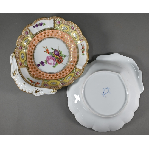 620 - A 19th century 'Church Gresley' pattern ice cream service with Sèvres mark, painted with floral spra... 