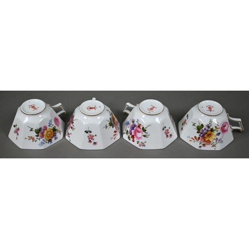 631 - A Royal Crown Derby china 'Derby Posies' tea pot to/w two jugs and four cups and saucers