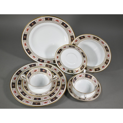 633 - A Royal Crown Derby 'Derby China' part dinner service, 23 pieces, 1966