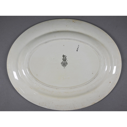 635 - A Royal Doulton Art Deco part dinner service with fading blue-banded decoration, comprising a pair o... 