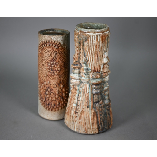 658 - AMENDED ESTIMATE Bernard Rooke (b 1938) - An abstract design 27 cm stoneware vase with tapering base... 