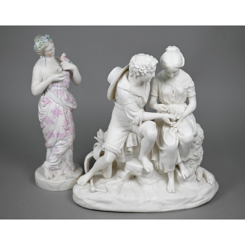 664 - A Victorian Copeland parian group 'Paul and Virginia' (from the Bernadin de Saint-Pierre novel), sea... 