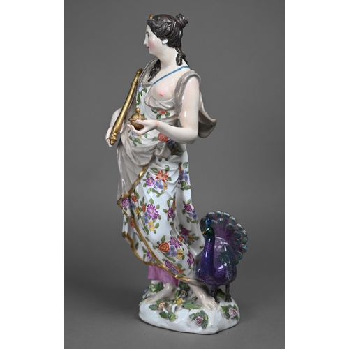 668 - An 18th century porcelain (possibly Bow) allegorical figure of a classical female with sceptre and o... 