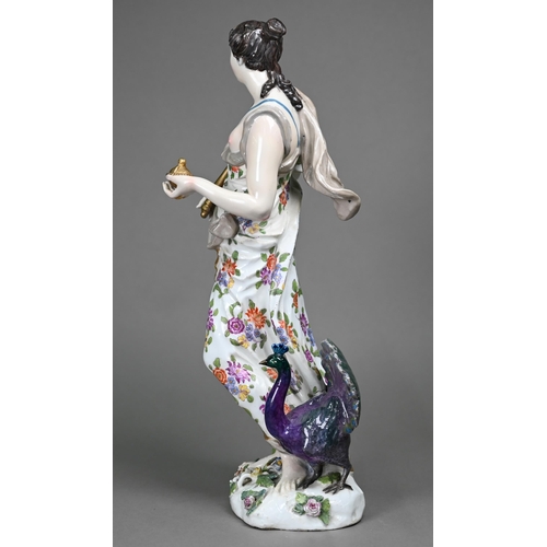 668 - An 18th century porcelain (possibly Bow) allegorical figure of a classical female with sceptre and o... 