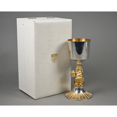 67 - An Aurum silver and parcel gilt Westminster Goblet, commemorating 1977 Silver Jubilee, London 1977, ... 