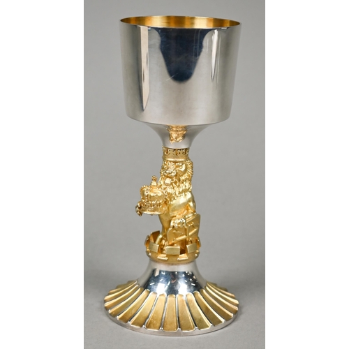 67 - An Aurum silver and parcel gilt Westminster Goblet, commemorating 1977 Silver Jubilee, London 1977, ... 