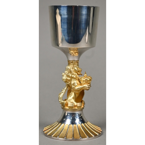 67 - An Aurum silver and parcel gilt Westminster Goblet, commemorating 1977 Silver Jubilee, London 1977, ... 