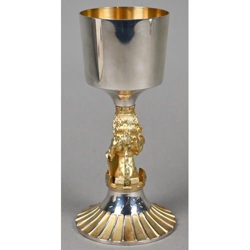 67 - An Aurum silver and parcel gilt Westminster Goblet, commemorating 1977 Silver Jubilee, London 1977, ... 