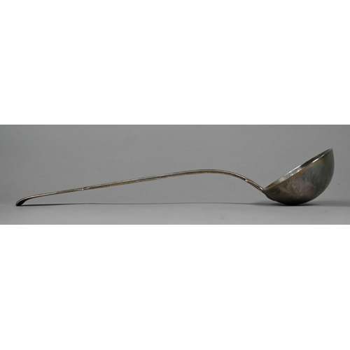 75 - An early Victorian silver fiddle pattern soup ladle, William Eley, London 1844, 9.3oz