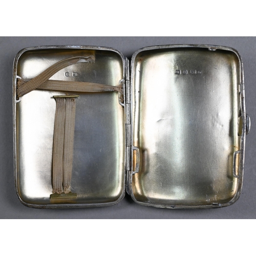 76 - A late Victorian engraved silver cigarette case, Birmingham 1897, to/w an engine-turned cigarette bo... 