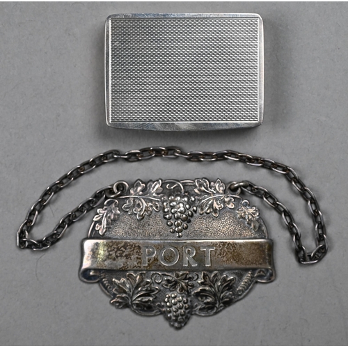 79 - A silver pill-box with engine-turned top and gilt lining, D. Bros, Birmingham 1963, 4.2cm wide, to/w... 