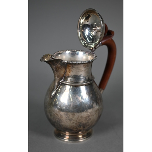 84 - A silver pear-shaped chocolate pot with composite handle and finial, (makers' mark rubbed) Birmingha... 