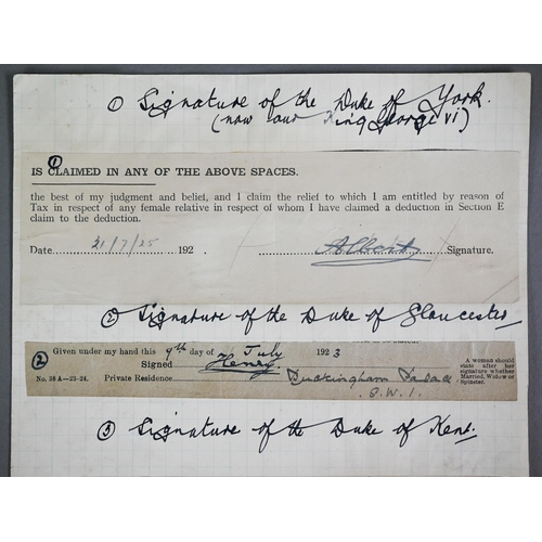 1005 - Three signatures of Royal Dukes - Albert Duke of York (latterly George VI), 1925, Henry Duke of Glou... 