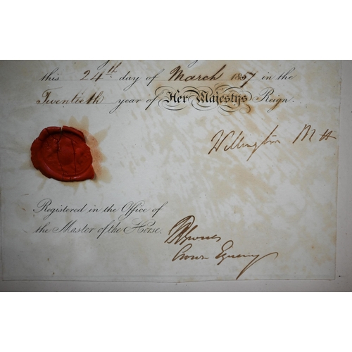 1006 - Duke of Wellington autograph - a scroll inscribed 'I Arthur Duke of Wellington Master of the Horse d... 