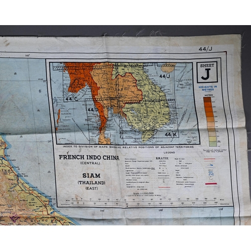 1009 - Two World War II pilot's silk escape-maps of South East Asia, to/w a compass 'dog-tag' (3)