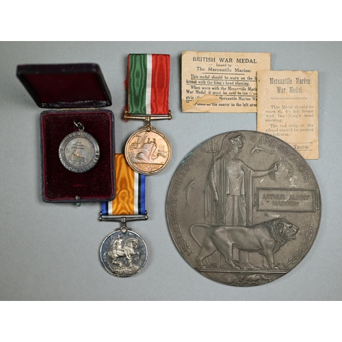 1032 - A WWI death plaque for Arthur Albert Haddon to/with original OHMS telegram and the WWI medal pair to... 