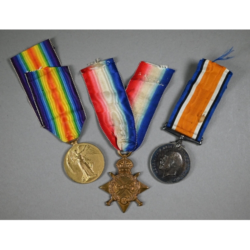 1033 - A WWI trio to 3581 Pte. W R Aldridge, Hampshire Regt. comprising 1914-15 Star; British War Medal; Vi... 