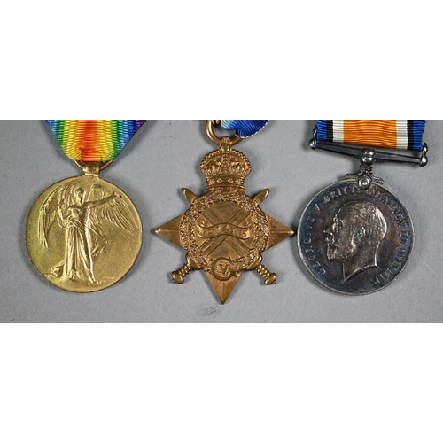 1033 - A WWI trio to 3581 Pte. W R Aldridge, Hampshire Regt. comprising 1914-15 Star; British War Medal; Vi... 