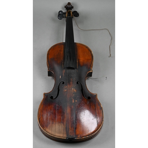 1088 - A 19th century violin with 14