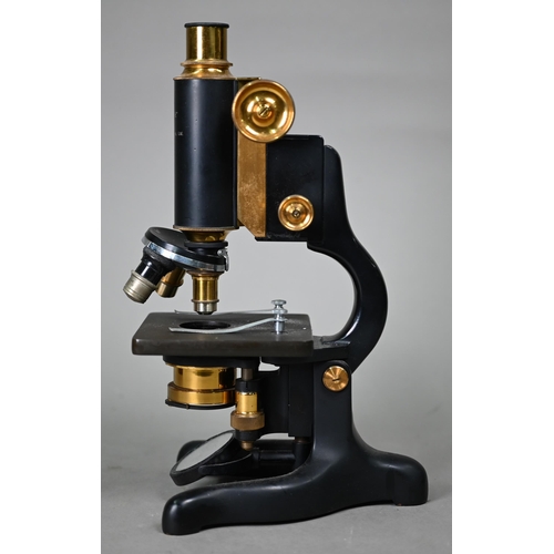 1128 - A W Watson & Sons Ltd (London) 'Service' microscope, in mahogany case